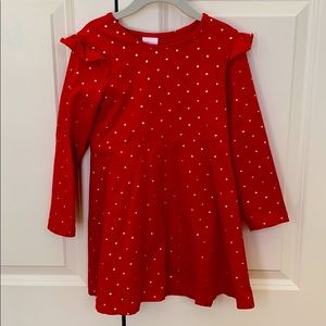 Red ruffle gold polka dot Hanna Andersson dress 5